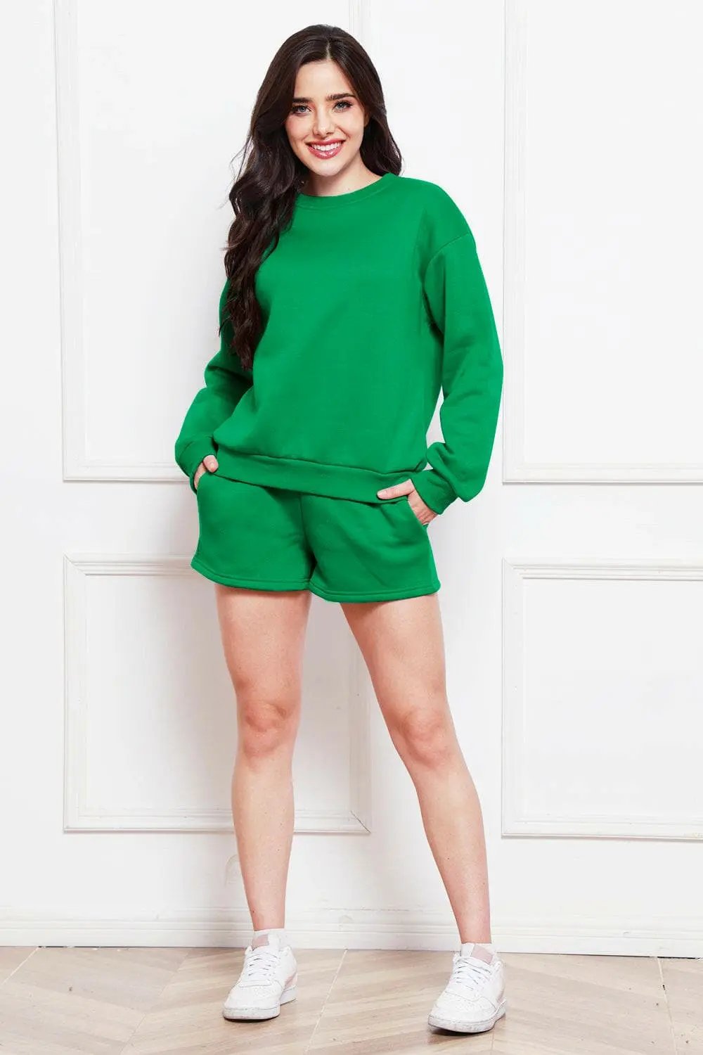 Cozy sweatshirt and shorts set - Love Salve